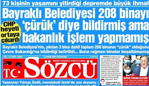 İzmir’deki yıkıcı deprem sonrası Bayraklı’da yıkılan binalarla ilgili CHP’li yöneticiler birbirleriyle çelişti