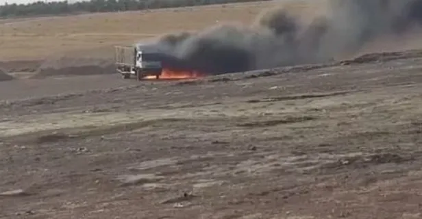 Fırat Kalkanı Harekat bölgesinde terör örgütü PKK’ya ait bomba yüklü kamyon imha edildi!