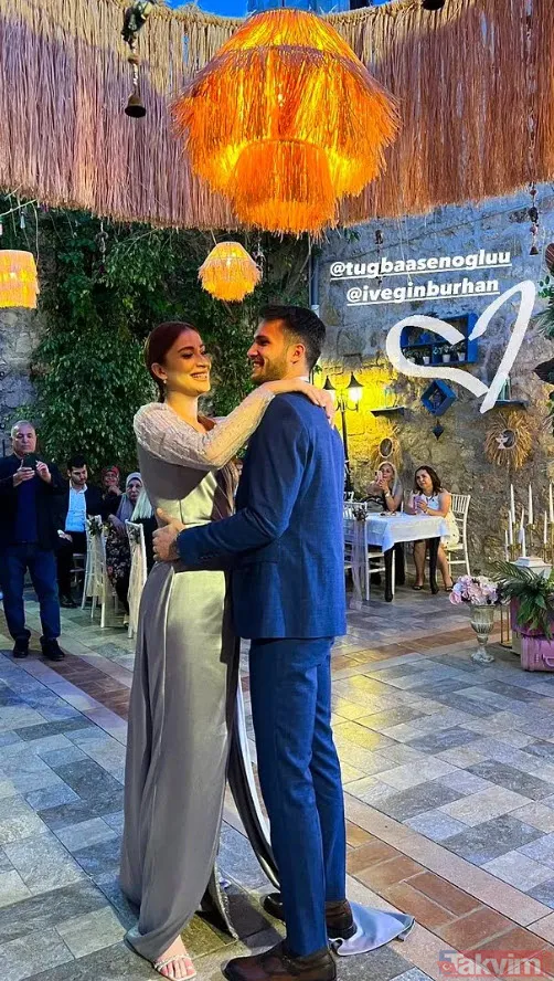 Zehra Güneş'in derin göğüs dekoltesi bir yana sevgilisi bir yana! Biri hep oturuyor! Tuğba Şenoğlu'nun nişanında... - 3