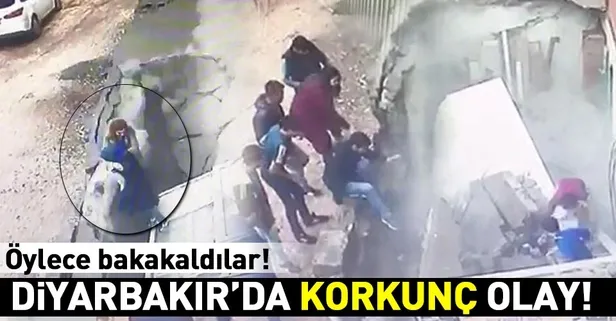 Diyarbakır'da kaldırım göçtü: 2 yaralı!