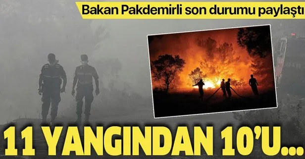 Son dakika haberi... Tarım ve Orman Bakanı Bekir Pakdemirli: 11 orman yangınının 10’unu kontrol altına aldık