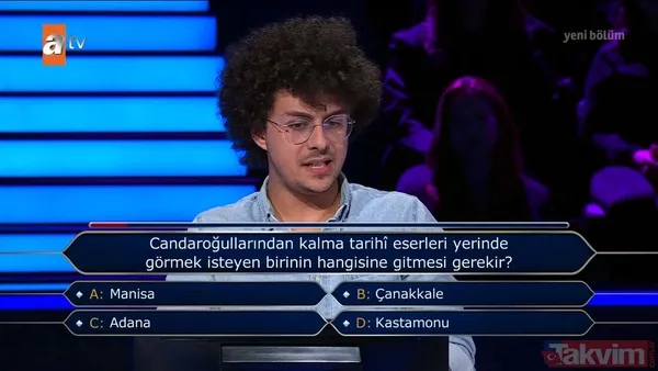 Kim Milyoner Olmak İster'de geceye damga vuran BMGK sorusu! Kenan İmirzalıoğlu'ndan Başkan Erdoğan'ın Dünya 5'ten büyüktür açıklamasına destek: Bu söze katılıyorum - 19