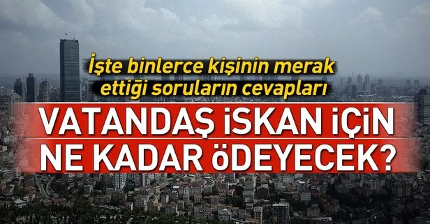 Vatandaş iskân için ne kadar ödeyecek?