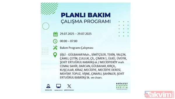 Bugün İstanbul'da elektrik ve su kesintisi var mı? BEDAŞ ve İSKİ duyurdu: Hangi ilçeler etkilenecek? - 5
