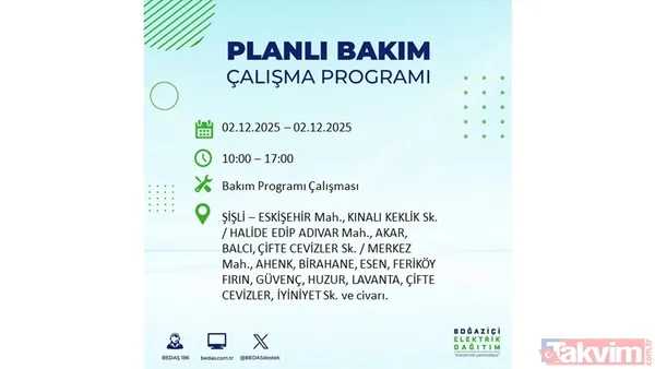 İstanbul elektrik kesintisi 2 Aralık: 8 saat yok! Gaziosmanpaşa, Beşiktaş, Beyoğlu... - 16