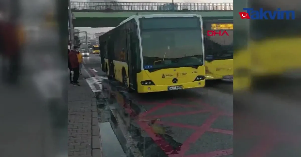 Güngören'de İETT otobüsünde yangın paniği