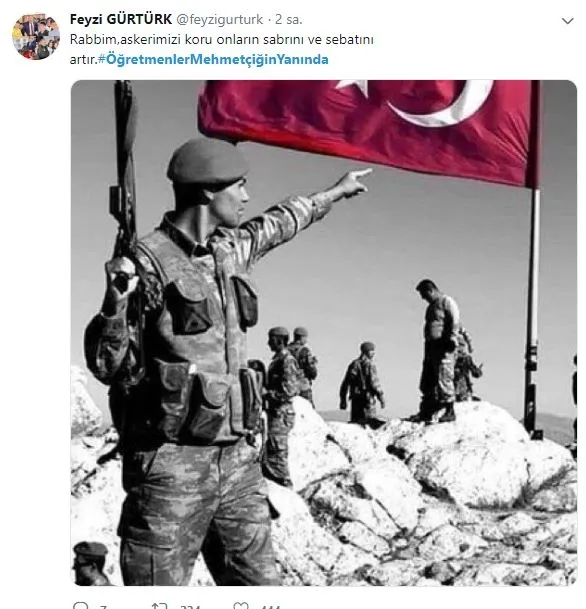 Öğretmenler Mehmetçiğin Yanında hashtag'ine destek mesajları yağdı-2