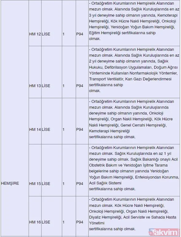 Kamuda istihdam fırsatı! 382 sözleşmeli personel alınacak: Güvenlik, şoför, hemşire, büro personeli, sağlık teknikeri... - 16