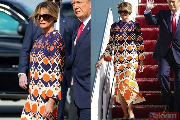 Beyaz Saray'da karalar bağlayan Ex First Lady Florida'da çiçek açtı: Melania Trump 27 bin TL'lik elbisesi ile dikkat çekti - 17