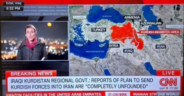 PJAK İran'da sahaya sürülürken CNN International'dan skandal Türkiye haritası! İletişim Başkanlığından tepki