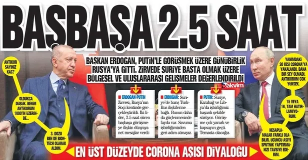 Başkan Erdoğan, Putin'le görüşmek üzere günübirlik Rusya'ya gitti: Bölgesel ve uluslararası gelişmeler değerlendirildi