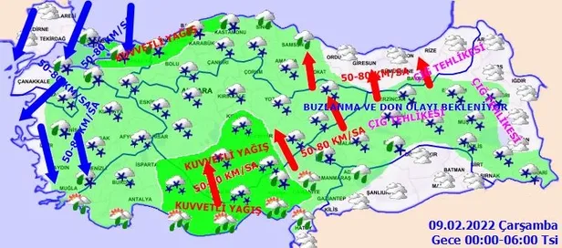 Meteoroloji bölge bölge uyardı! Çok kuvvetli geliyor: Kar, rüzgar, fırtına ve sağanak yağış... HAVA DURUMU-10