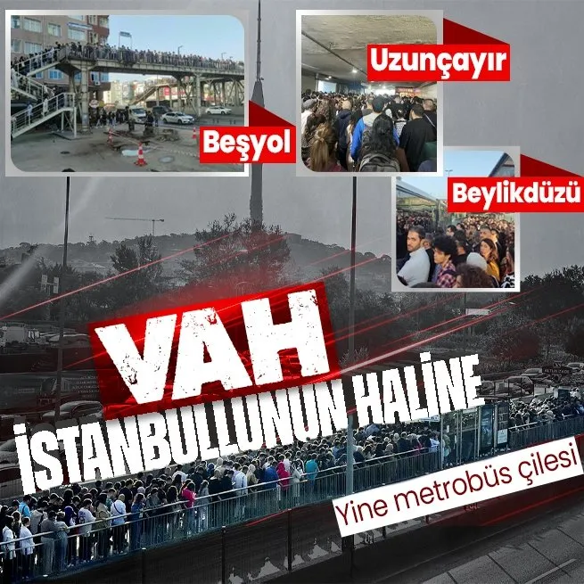 İstanbulda yine metrobüs çilesi! Vatandaş mağdur oldu duraklar tıka basa...