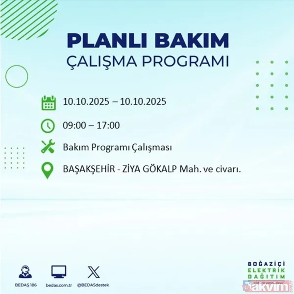 İstanbul'da 9 saat sürecek! O ilçeler için BEDAŞ uyarı verdi - 8