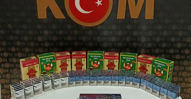 Bayburt’ta kaçak çay ve sigara ele geçirildi