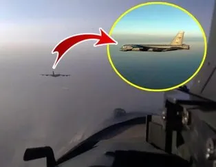 Dünya bu görüntülere kilitlendi! Pasifik Okyanusu’nda tehlikeli kapışma! ABD bombardıman uçağı ile Rus üç SU-35 karşı karşıya
