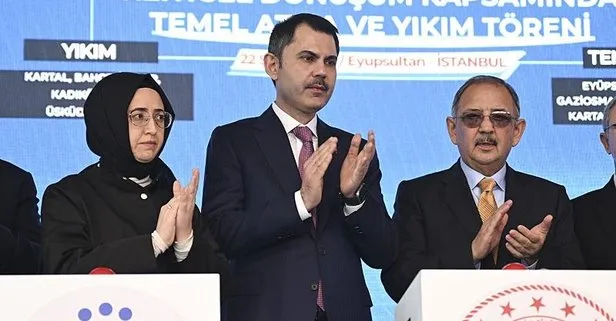 İstanbul’da 5 bin 500 yapının kentsel dönüşümü için tören | Cumhur İttifakı İBB adayı Murat Kurum açıkladı: Tam 1 milyon yuvamızı güvenli hale getireceğiz