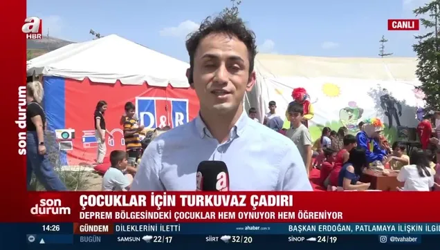 Depremzede Çocuklar için Turkuvaz çadırı