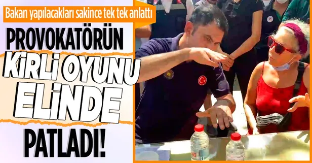 Çevre ve Şehircilik Bakanı Murat Kurum, şov peşinde olan provokatöre bölge halkı için yapılacakları tek tek anlattı