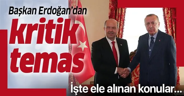 Son dakika: Başkan Erdoğan KKTC Başbakanı Ersin Tatar ile görüştü