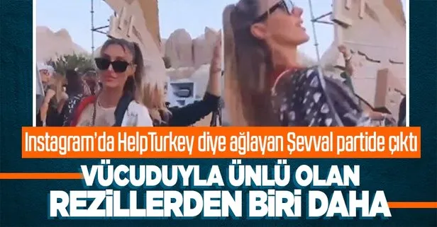 Sosyal medyada "HelpTurkey" diye algı peşinde koşan Türkiye güzeli Şevval Şahin'in aslında partide eğlendiği ortaya çıktı