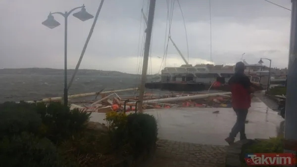 Turizm sezonu öncesi fırtına! Ayvalık'ta tekneler battı - 12