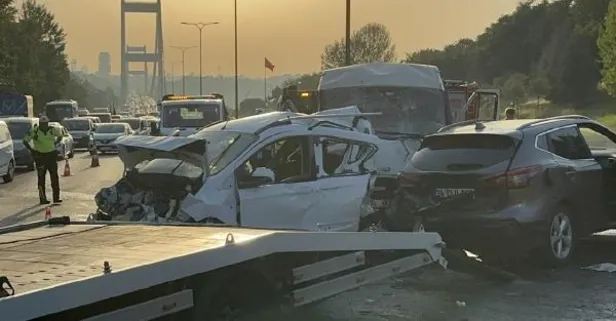 İstanbul'da Fatih Sultan Mehmet Köprüsü çıkışında zincirleme trafik kazası: 2'si ağır 5 yaralı