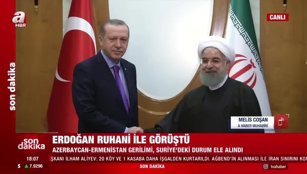 Başkan Erdoğan, Ruhani ile çatışma bölgesini görüştü