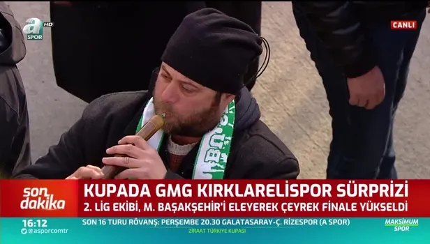 Kırklarelisporlu taraftarlardan zurnalı kutlama
