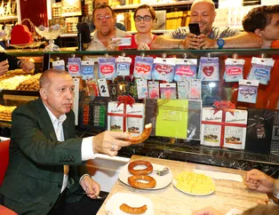 Cumhurbaşkanı Erdoğan Samsun simidi yedi