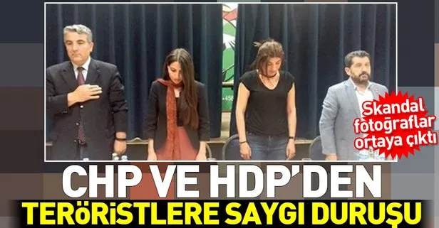 CHP ve HDPden teröristlere saygı duruşu