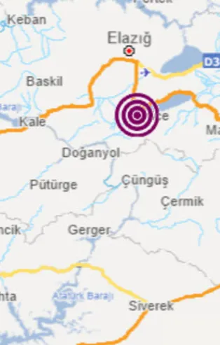 Son dakika: Elazığ'da 3.8 büyüklüğünde deprem