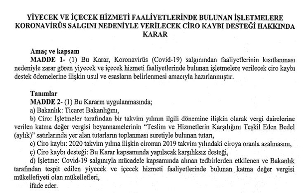 SON DAKİKA: Esnafa verilecek "ciro kaybı desteği" Resmi Gazete'de! 40 bin liralık destekten kimler yararlanacak?-4
