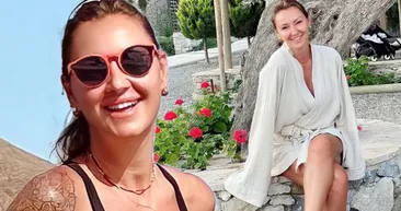 Pınar Altuğ kırmızı mayosuyla amuda kalktı! Teknesinden paylaştığı fotoğrafla sosyal medyayı sallayan Pınara ünlülerden yorum yağdı