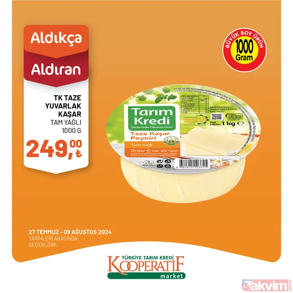 Tarım Kredi Market'te 60 üründe dev indirim! Katalogda yok yok! Taze Kaşar 249 TL, Siyah Zeytin 115 TL, Tuvalet Kağıdı 40'lı 209 TL... - 20