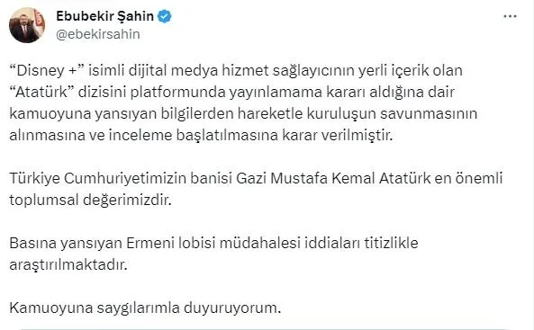Disney kardeş kuruluşunu devreye soktu! Fox TV ’Atatürk’e’ değil skandala sahip çıktı | Tepkiler çığ gibi: Kara bir leke olarak anılacaksınız
