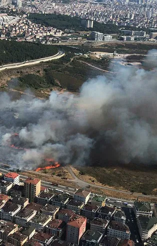 İstanbul Maltepe'de askeri alanda korkutan yangın