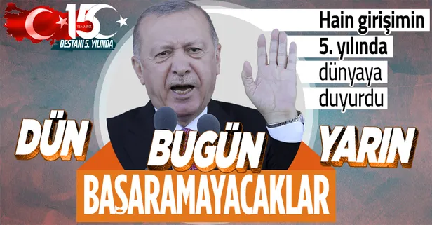 Son dakika: Başkan Recep Tayyip Erdoğan 15 Temmuz FETÖ'cü darbe girişiminin yıldönümünde millete seslendi