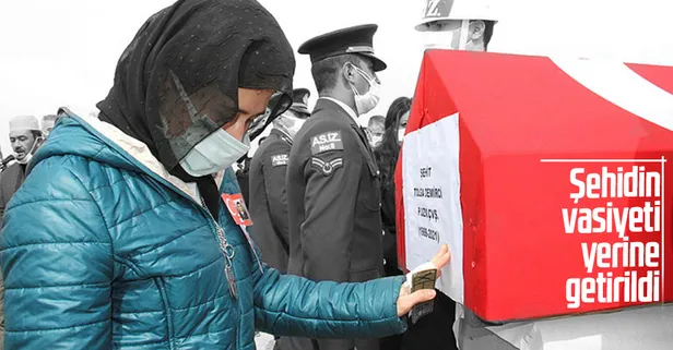 Bitlis'teki helikopter kazasında şehit olan Piyade Uzman Çavuş Tolga Demirci'nin vasiyeti yerine getirildi