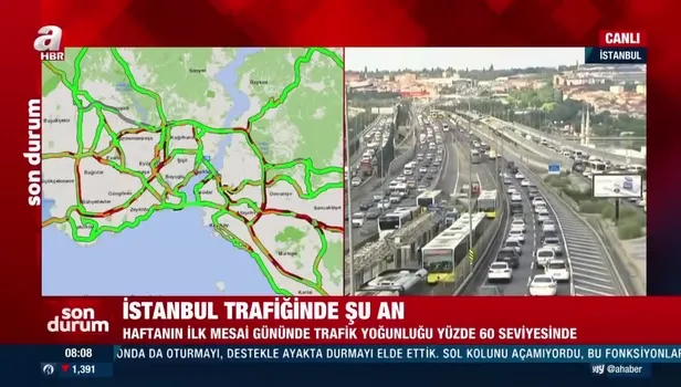 Kısıtlama sonrası İstanbul’da trafik yoğunluğu (İstanbul yol durumu)
