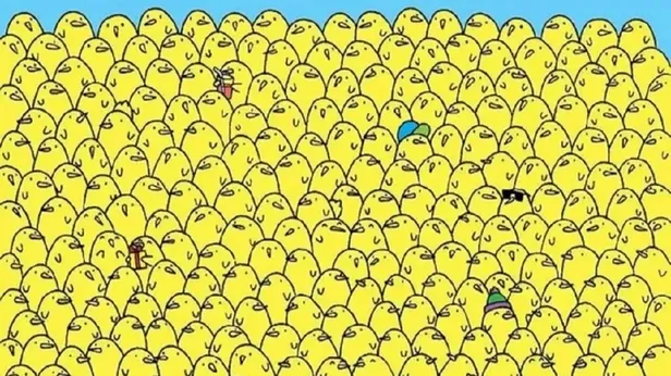 Zeka testi: 20 saniyede çözen üstün zekalı... Civcivlerin yanına saklanmış 3 limon nerede?