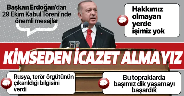 Başkan Erdoğan’dan 29 Ekim Cumhuriyet Bayramı Kabul Töreni’nde önemli açıklamalar