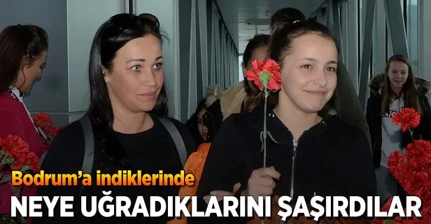 Bodrum'a gelen sezonun ilk turist kafilesi karşılandı!