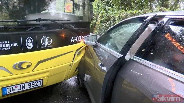 SON DAKİKA: İETT kazalarında bugün! Maltepe ve Sarıyer'de ortalık karıştı: Öğrenciler yağmurda yürüdü D-100 kapandı - 1