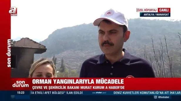 Yangınla mücadelede son durum ne? Bakan Kurum A Haber canlı yayınında açıkladı-3