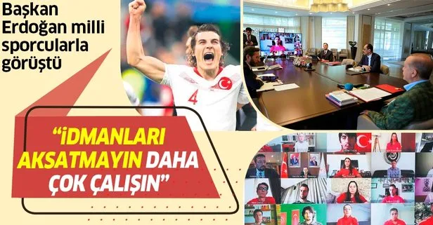 Başkan Erdoğan milli sporcularla görüştü: İdmanları aksatmayın daha çok çalışın