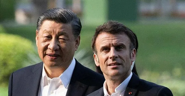 Fransa Cumhurbaşkanı Emmanuel Macron uyarı sonrası Çin’de saygı duruşuna geçti: Elini cebinden çıkar