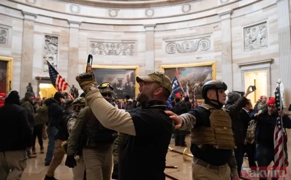 ABD'de 6 Ocak baskını! Protestocular Kongre binasına nasıl girdi? Son dakika görüntüleri şoke ediyor - 8