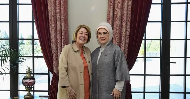 Emine Erdoğan, Sultan II. Abdülhamit Han’ın torunu Mediha Nami Osmanoğlu de Martinez Hernandez ile görüştü