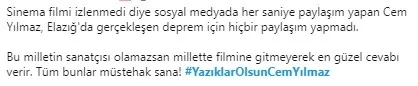 Elazığ depremi sonrası sosyal medyada Cem Yılmaz'a tepki-2